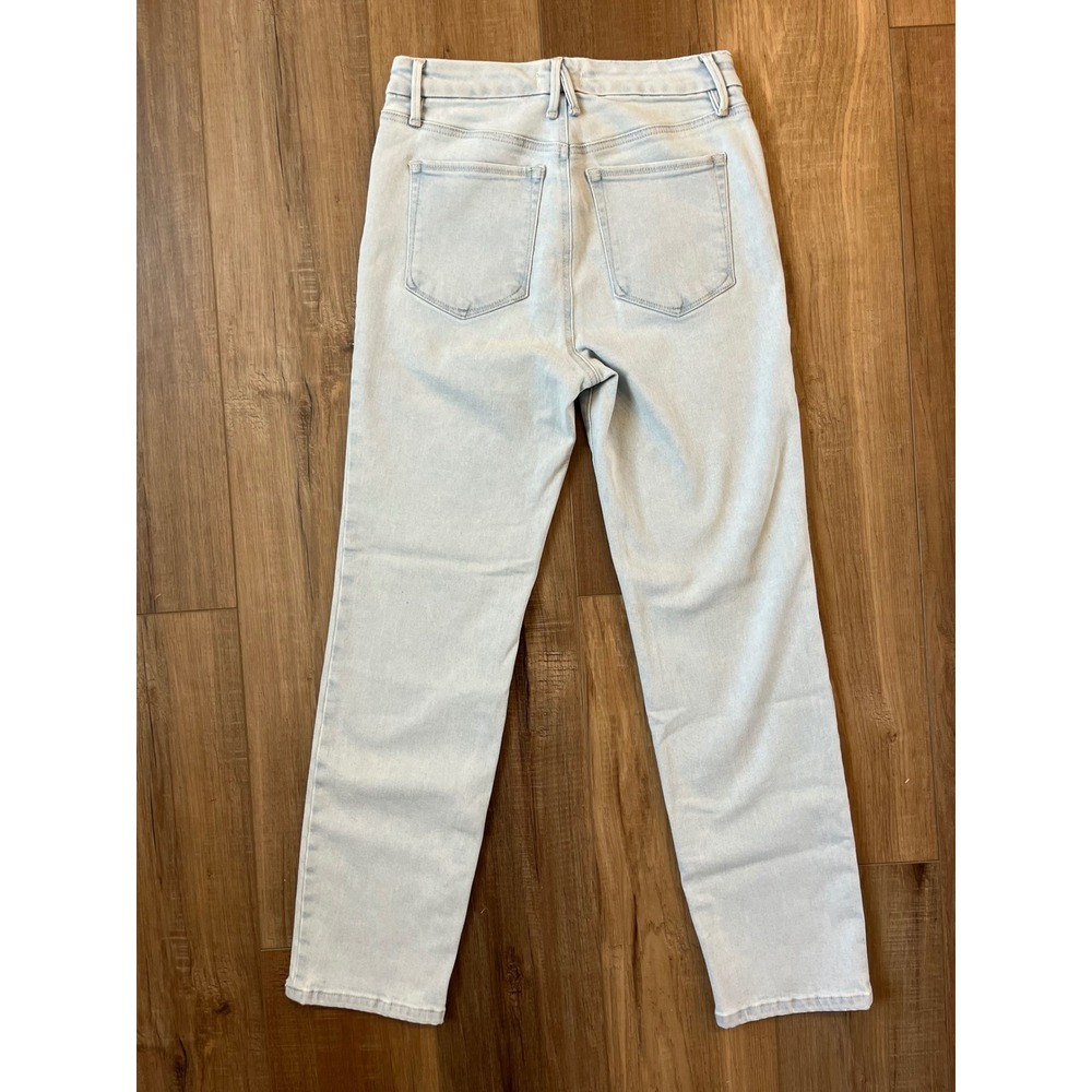 Good‎ American Good Straight High Rise Jeans Light Blue Wash Size 6/28 - Picture 9 of 12